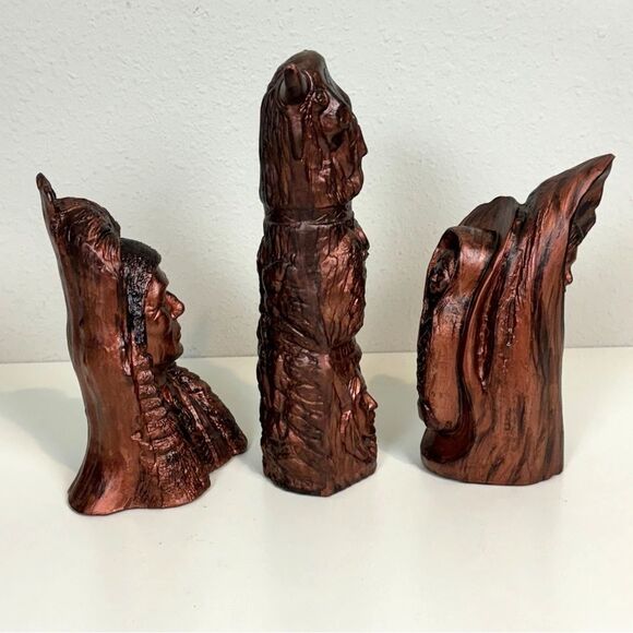 3 Vintage Handmade Painted Native American Indian Ceramic Figurines - Picture 3 of 9